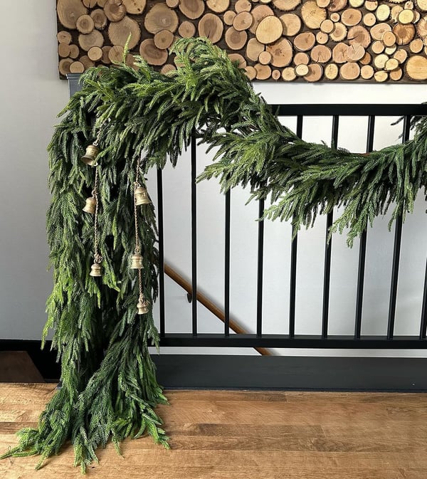 Natural Christmas Greenery - Real Touch Norfolk Pine Garland