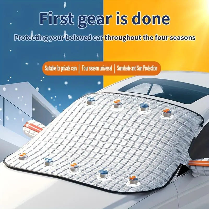 Magnetic Car Windshield Snow Cover | Easy Install & All-Round Protection