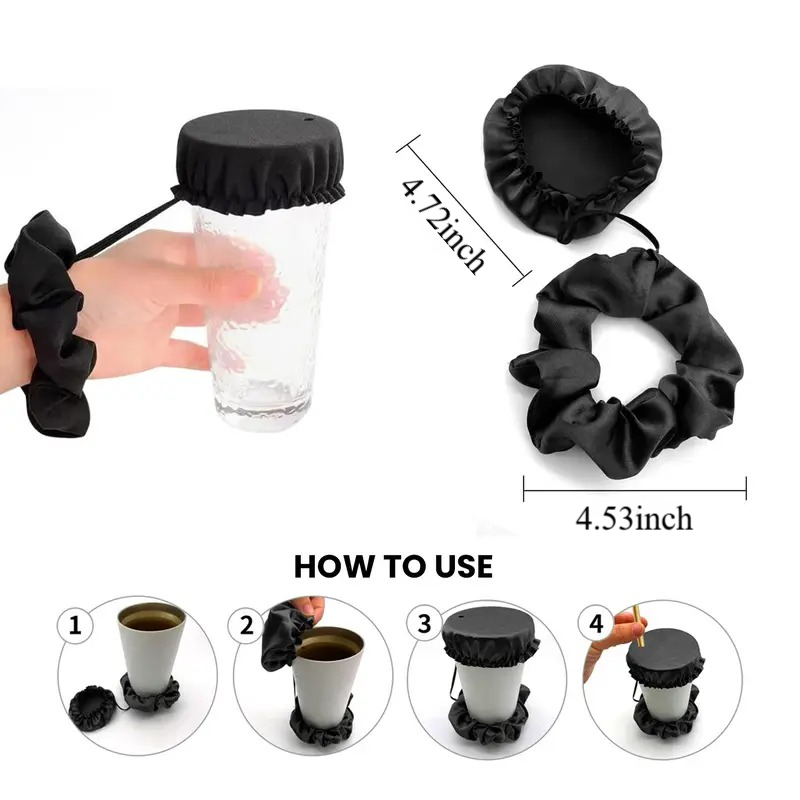 Reusable Anti-Spill Scrunchie Drink Cover