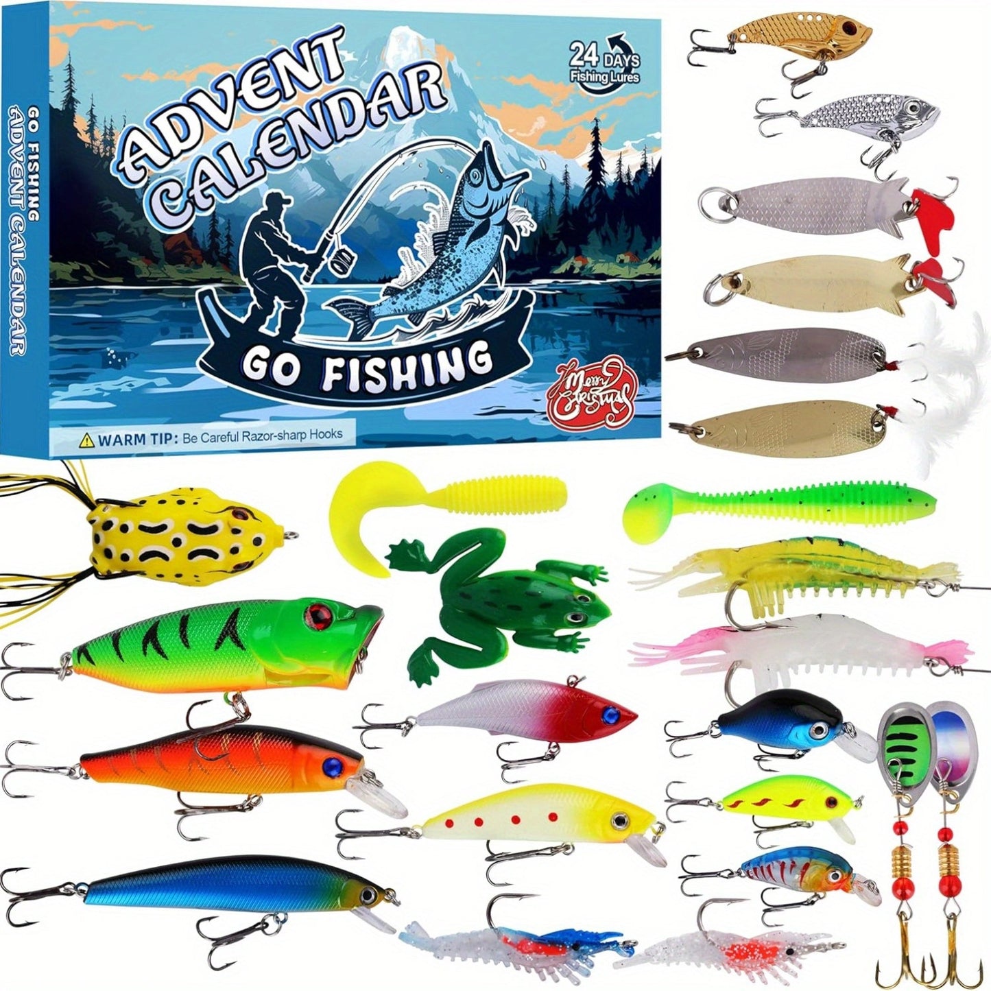 2025 Fishing Advent Calendar - 24 Days of Fishing Lures & Gifts