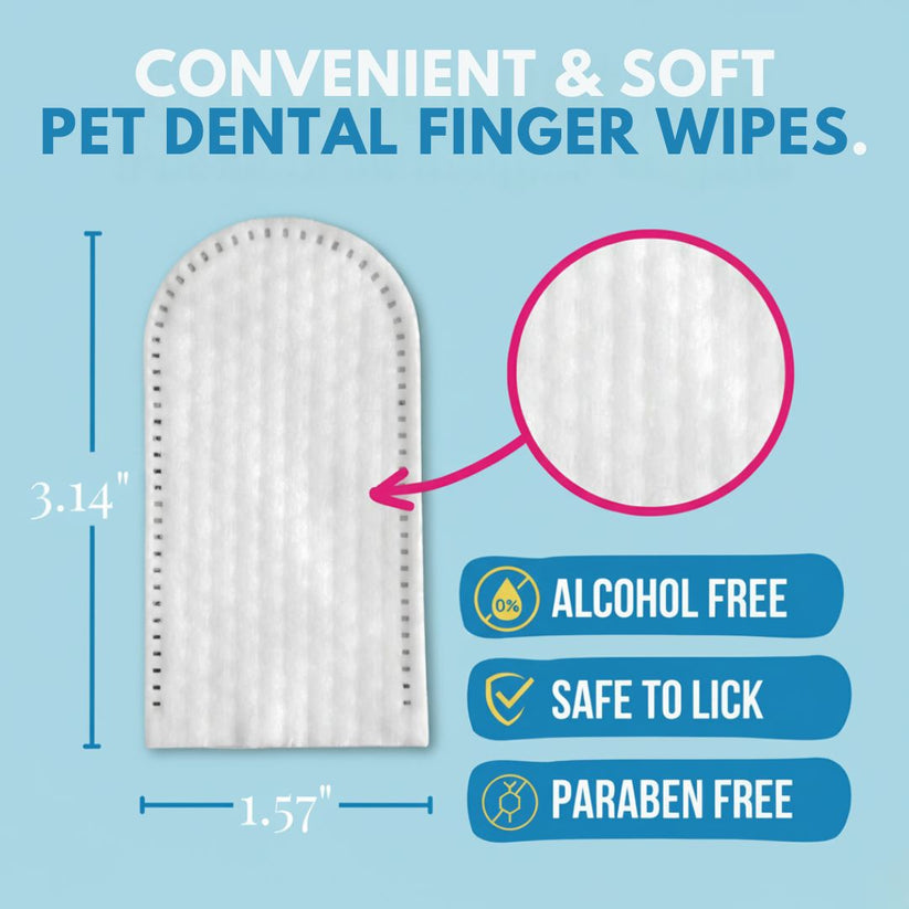 Pet Teeth Cleaning Finger Wipes - Protects Against Dental Diseases