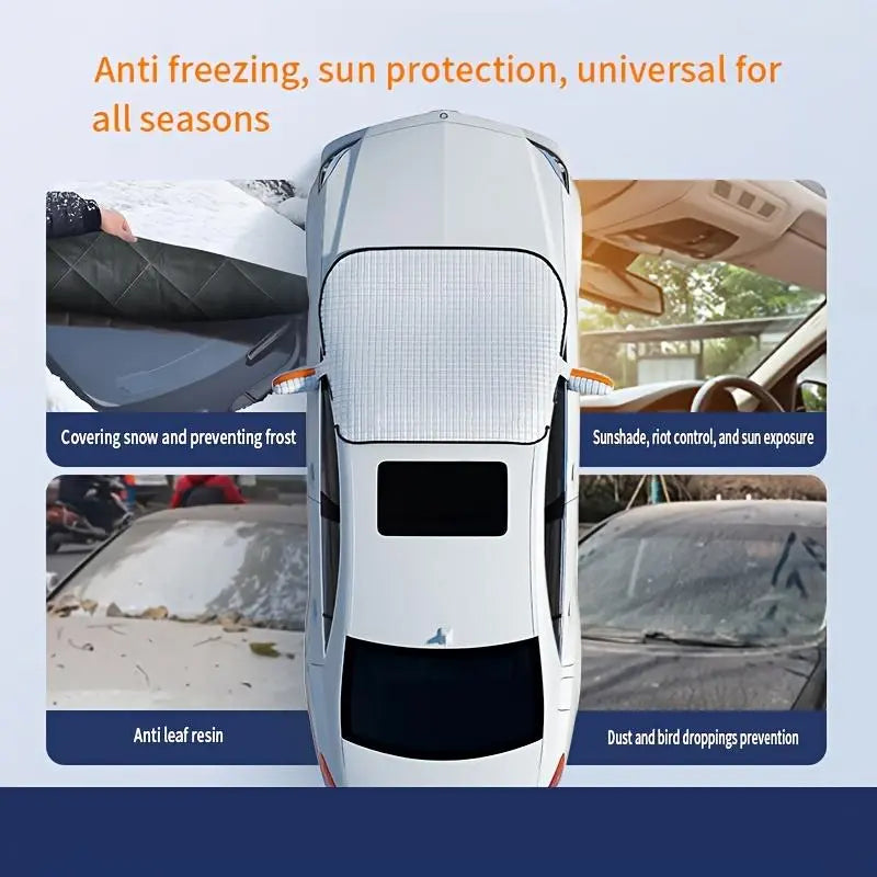 Magnetic Car Windshield Snow Cover | Easy Install & All-Round Protection