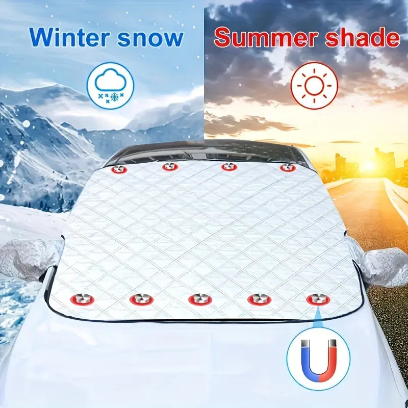 Magnetic Car Windshield Snow Cover | Easy Install & All-Round Protection