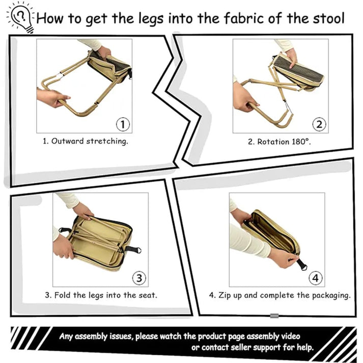 Ultra-Light Folding Stool – Supports Up to 150kg