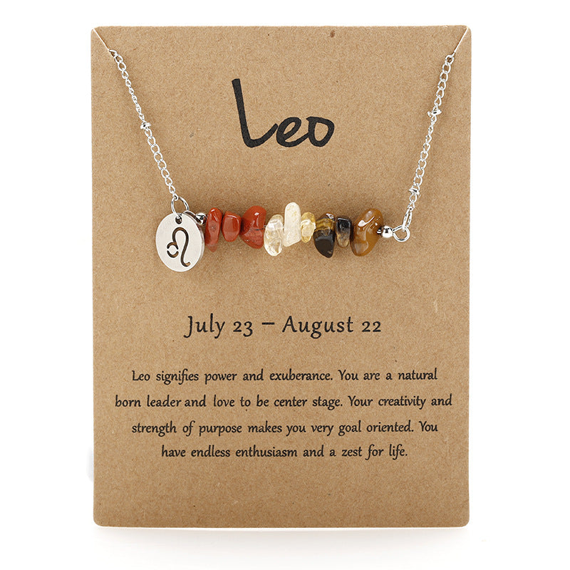 12 Constellation Gravel Combination Necklace