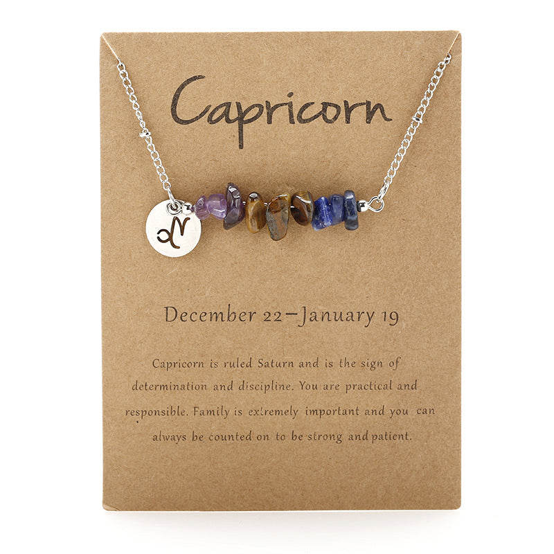 12 Constellation Gravel Combination Necklace