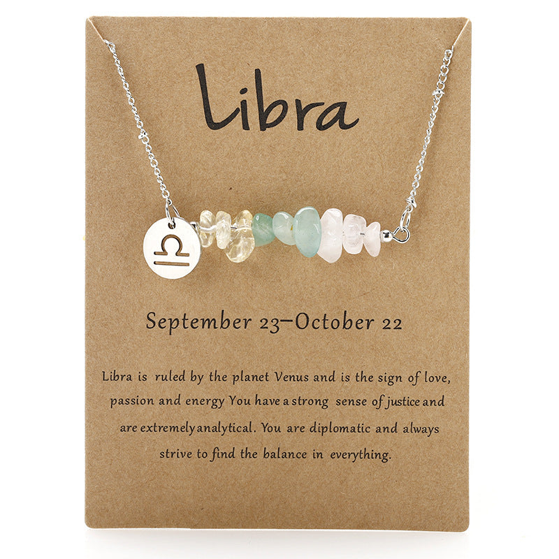 12 Constellation Gravel Combination Necklace
