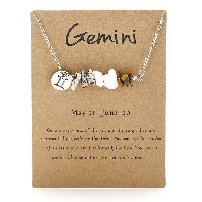 12 Constellation Gravel Combination Necklace