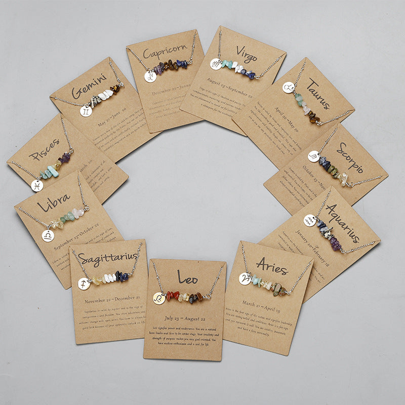 12 Constellation Gravel Combination Necklace