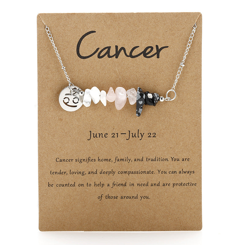 12 Constellation Gravel Combination Necklace