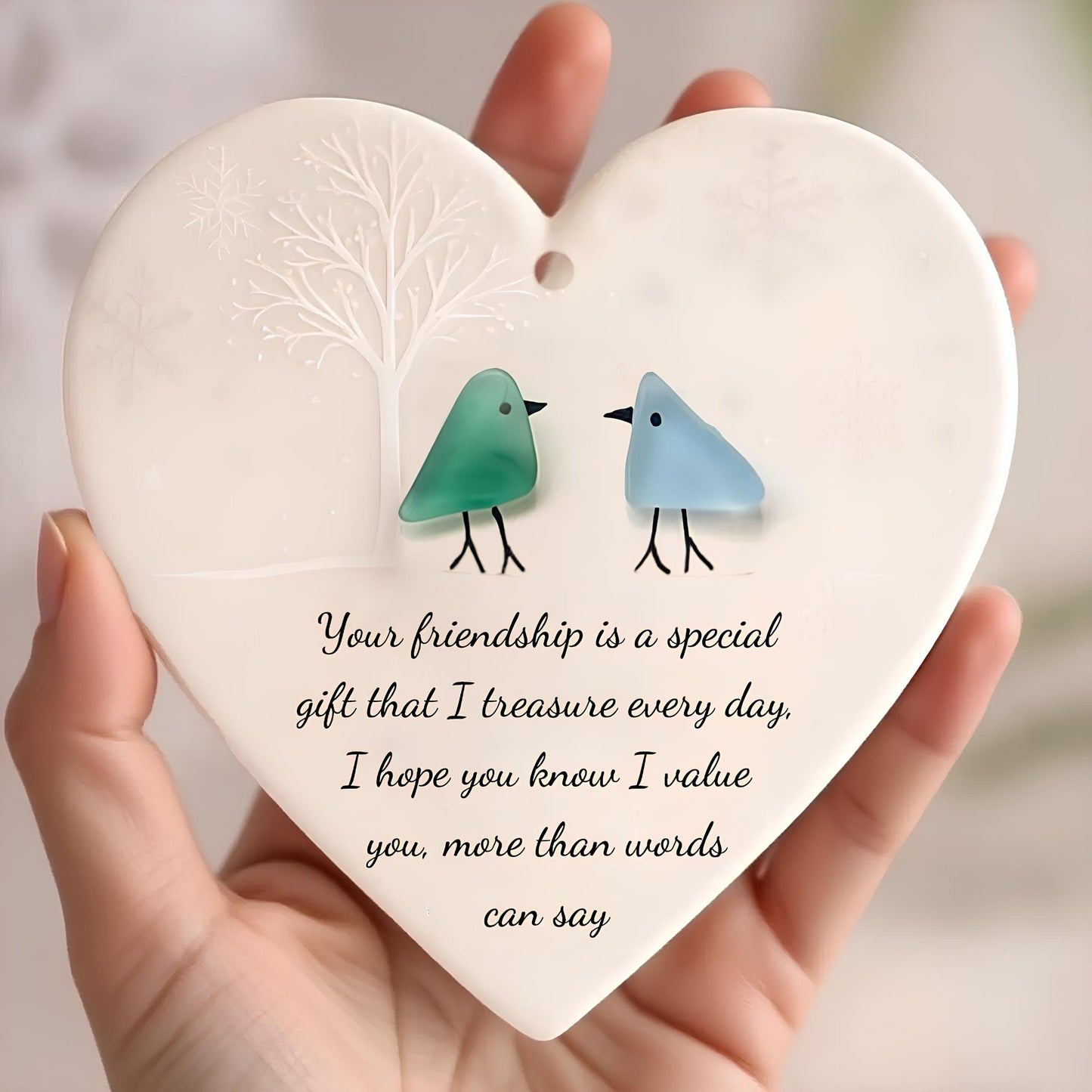 Heart-Shaped Sea Glass Friendship Decor