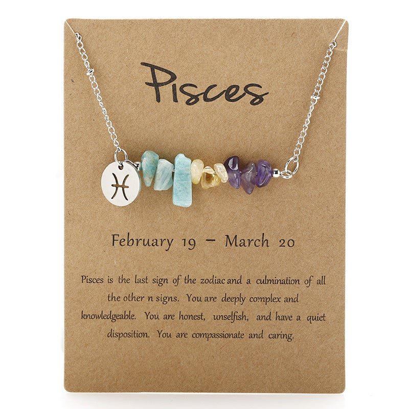 12 Constellation Gravel Combination Necklace