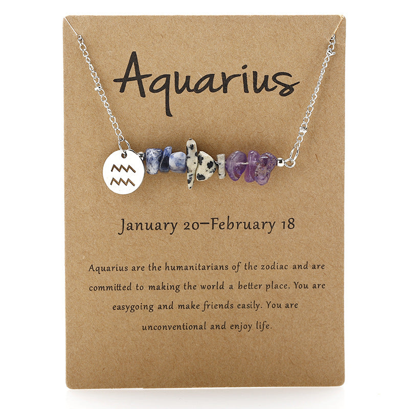 12 Constellation Gravel Combination Necklace