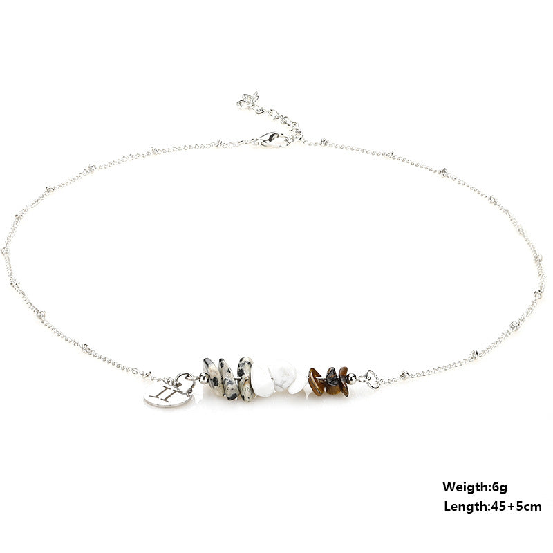 12 Constellation Gravel Combination Necklace