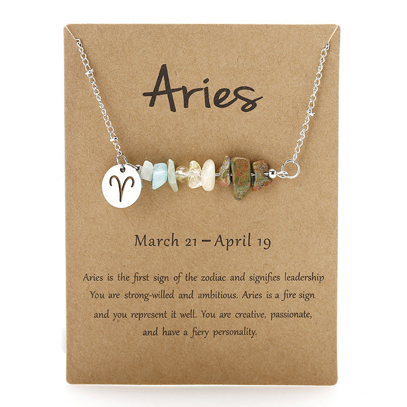 12 Constellation Gravel Combination Necklace