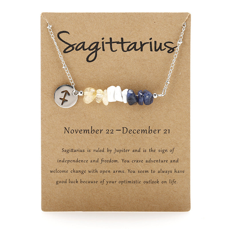 12 Constellation Gravel Combination Necklace