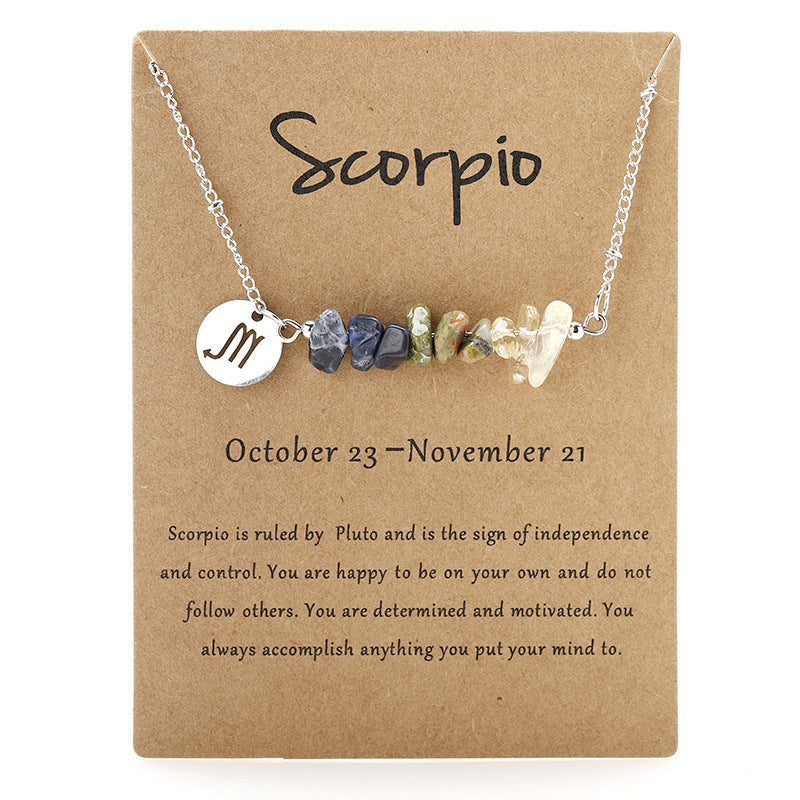 12 Constellation Gravel Combination Necklace