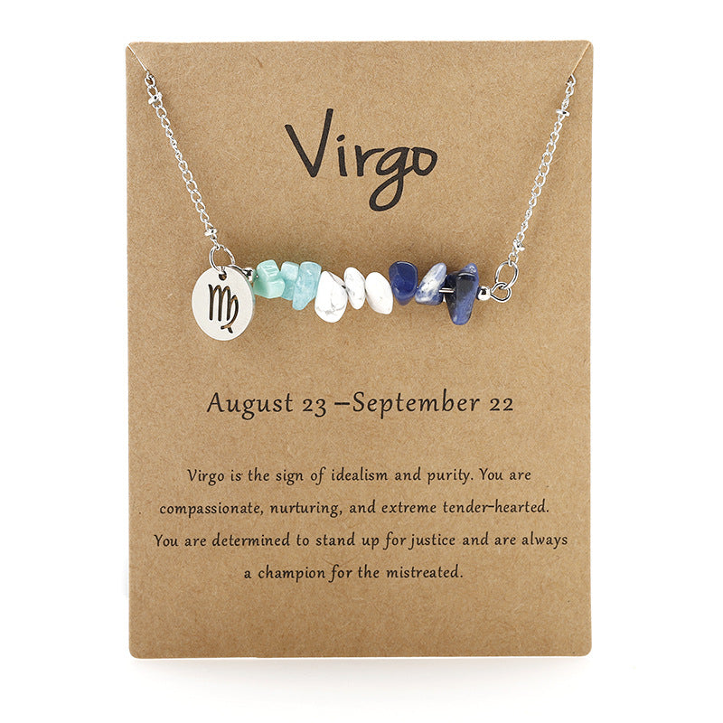 12 Constellation Gravel Combination Necklace