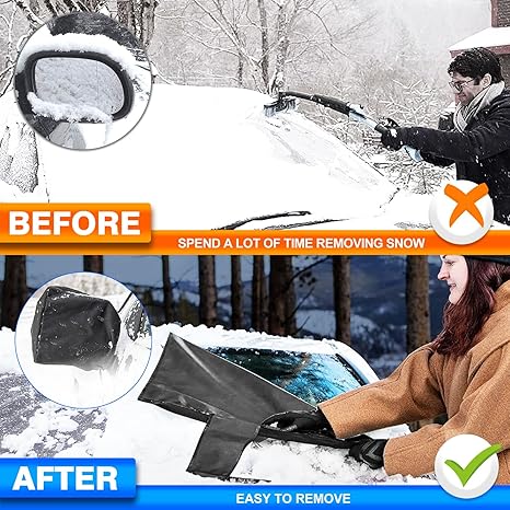 Magnetic Car Windshield Snow Cover | Easy Install & All-Round Protection