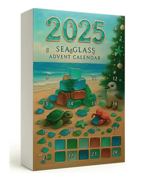🌊🎄Sea Glass Christmas Tree Advent Calendar-2D Acrylic Christmas Tree Countdown Calendar
