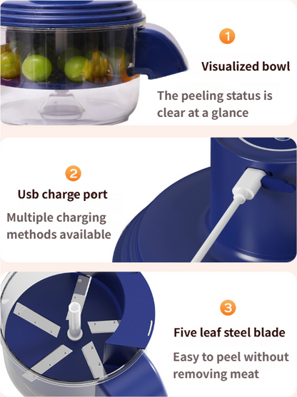 Portable Automatic Electric Peeler for Fruits and Vegetables