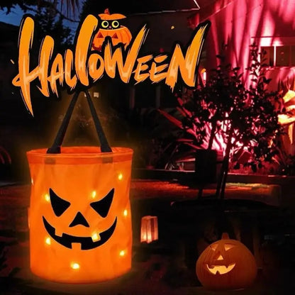 2 Pack Halloween LED Light Pumpkin Bucket