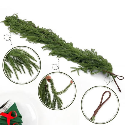 Natural Christmas Greenery - Real Touch Norfolk Pine Garland