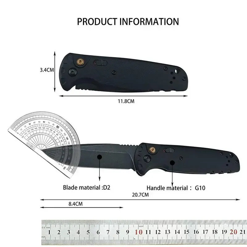 4300BK-02 CLA Folding Knife – D2 Steel, G10 Handle