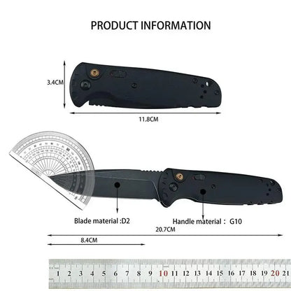 4300BK-02 CLA Folding Knife – D2 Steel, G10 Handle