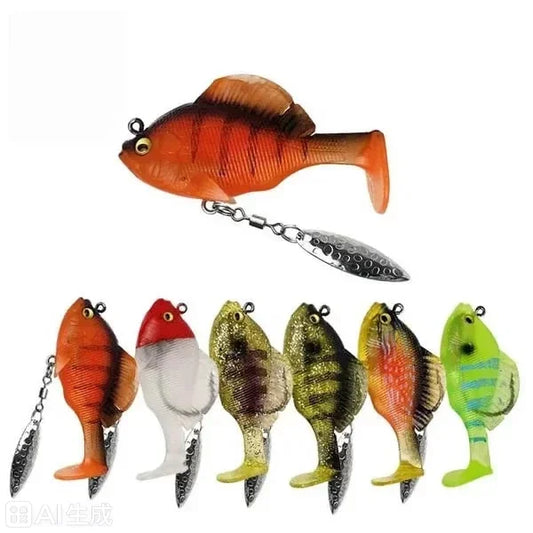 6Pcs Multiple Pre-Rigged Jig Head Soft FishingLures