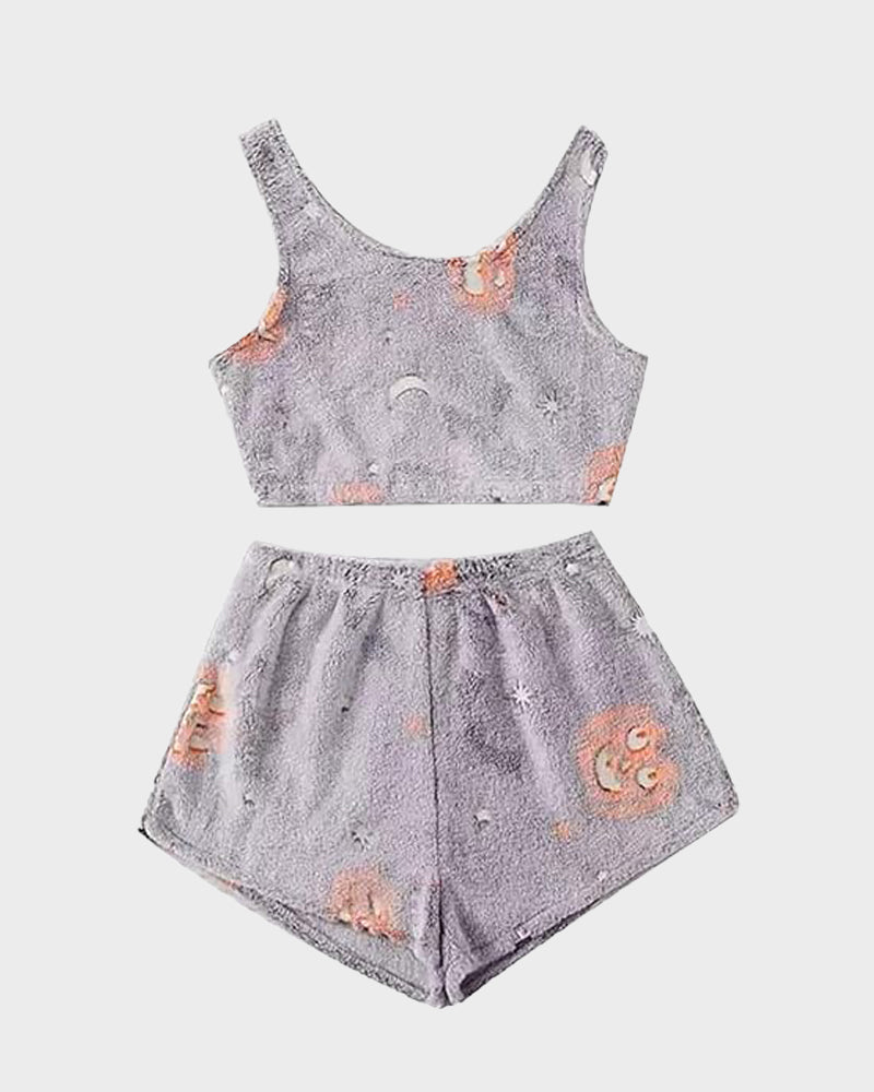 Halloween Luminous Flannel Pajama Set