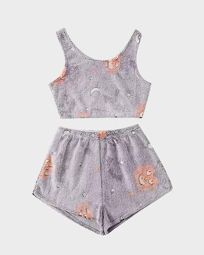 Halloween Luminous Flannel Pajama Set