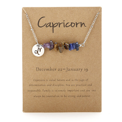12 Constellation Gravel Combination Necklace