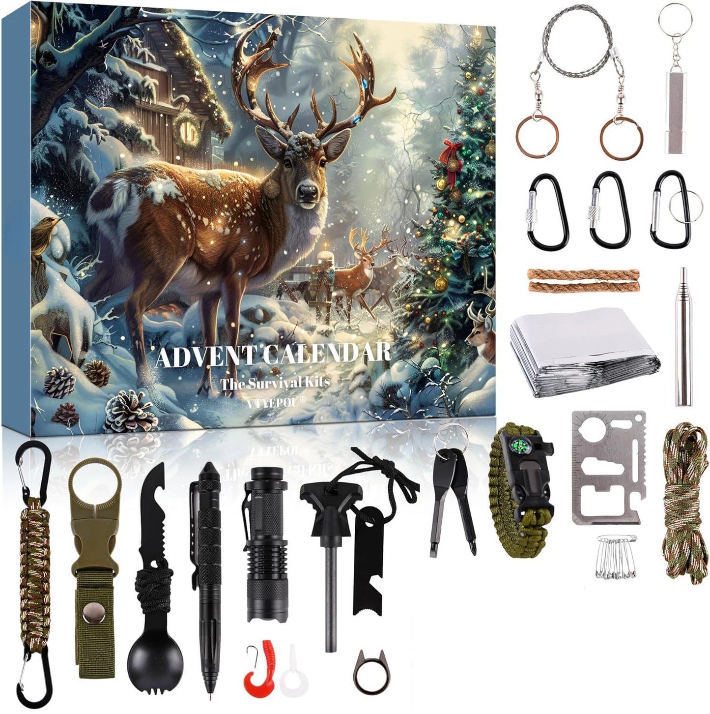 Survival Kit Advent Calendar -  Christmas Gift for Camping Lover