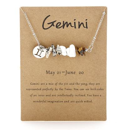 12 Constellation Gravel Combination Necklace