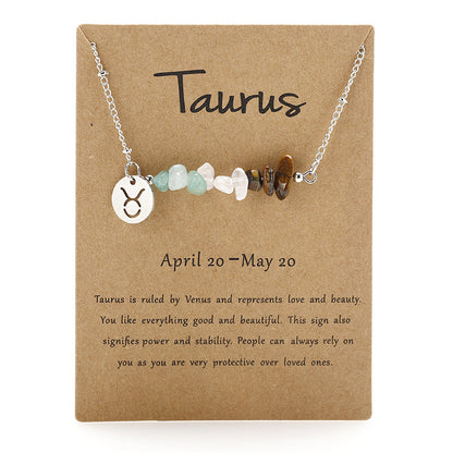 12 Constellation Gravel Combination Necklace