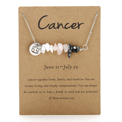 12 Constellation Gravel Combination Necklace