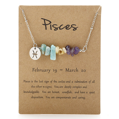 12 Constellation Gravel Combination Necklace