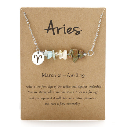 12 Constellation Gravel Combination Necklace