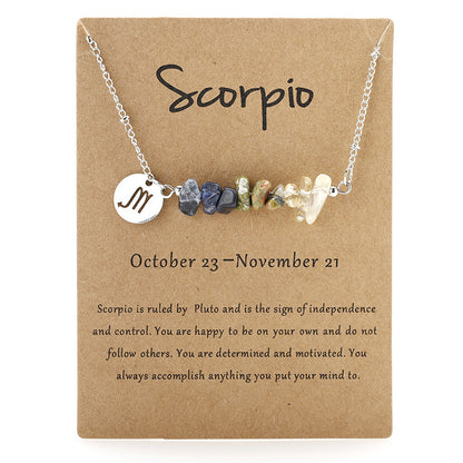 12 Constellation Gravel Combination Necklace