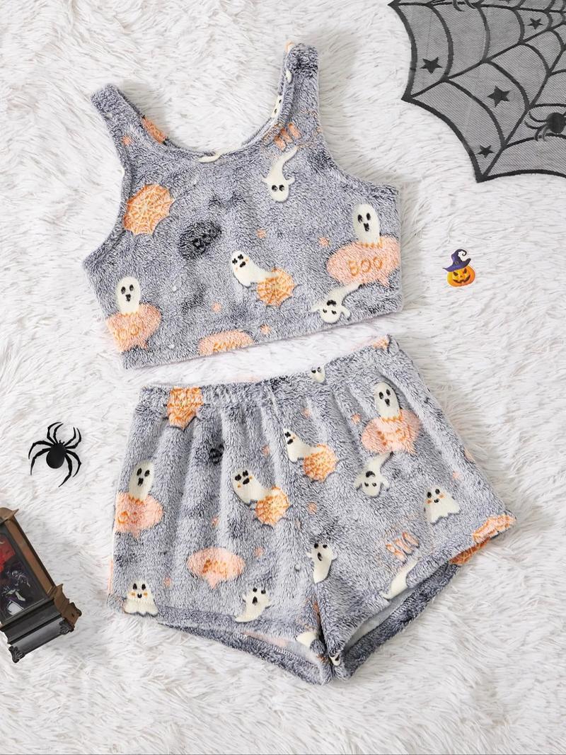 Halloween Luminous Flannel Pajama Set