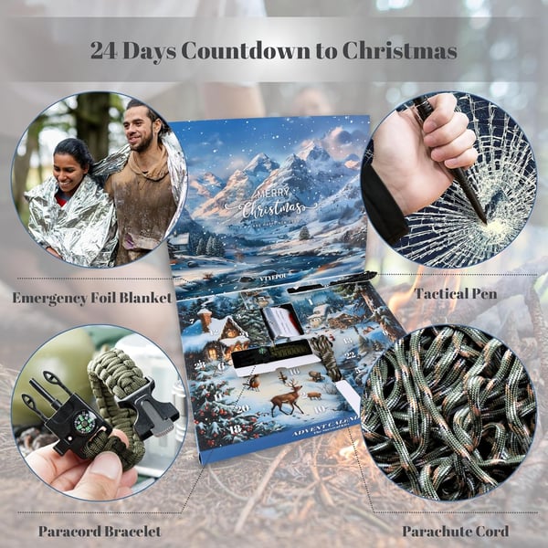 Survival Kit Advent Calendar -  Christmas Gift for Camping Lover