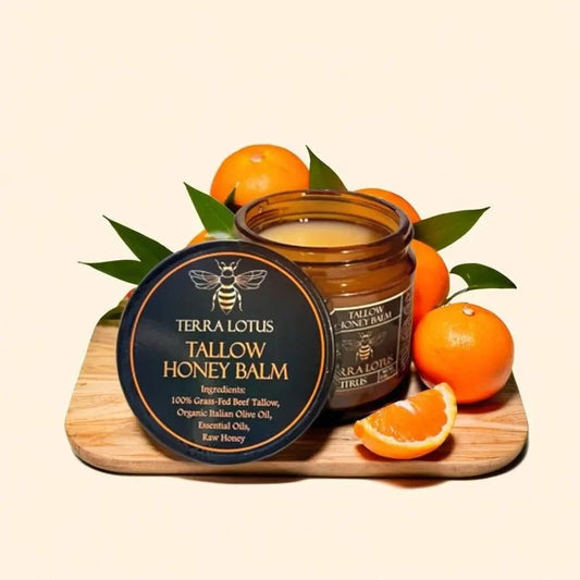 Handmade Organic Grass-Fed Beef Tallow Balm with Raw Honey