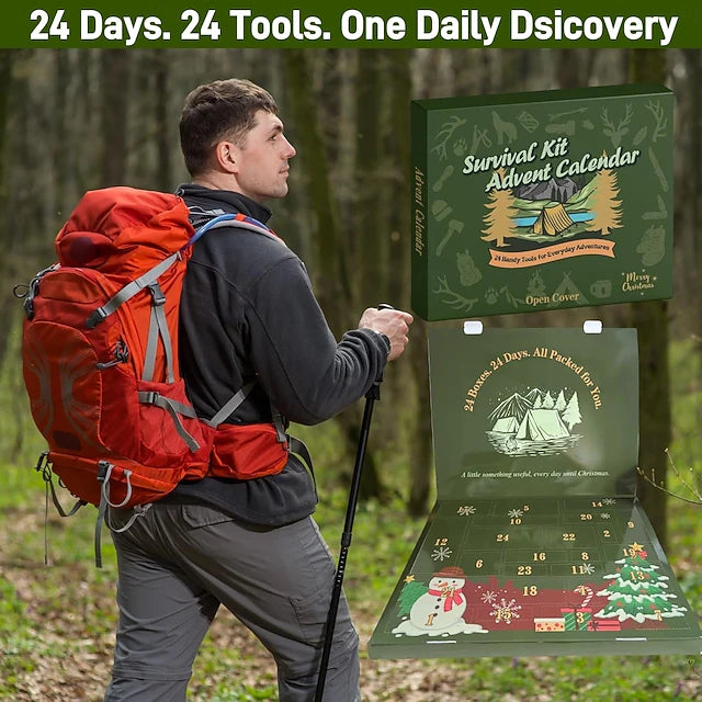Survival Kit Advent Calendar -  Christmas Gift for Camping Lover
